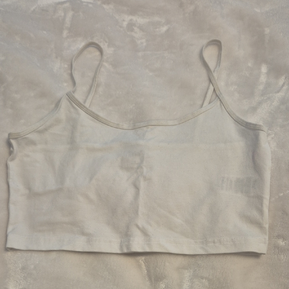 Aritzia TNA White Crop Top M